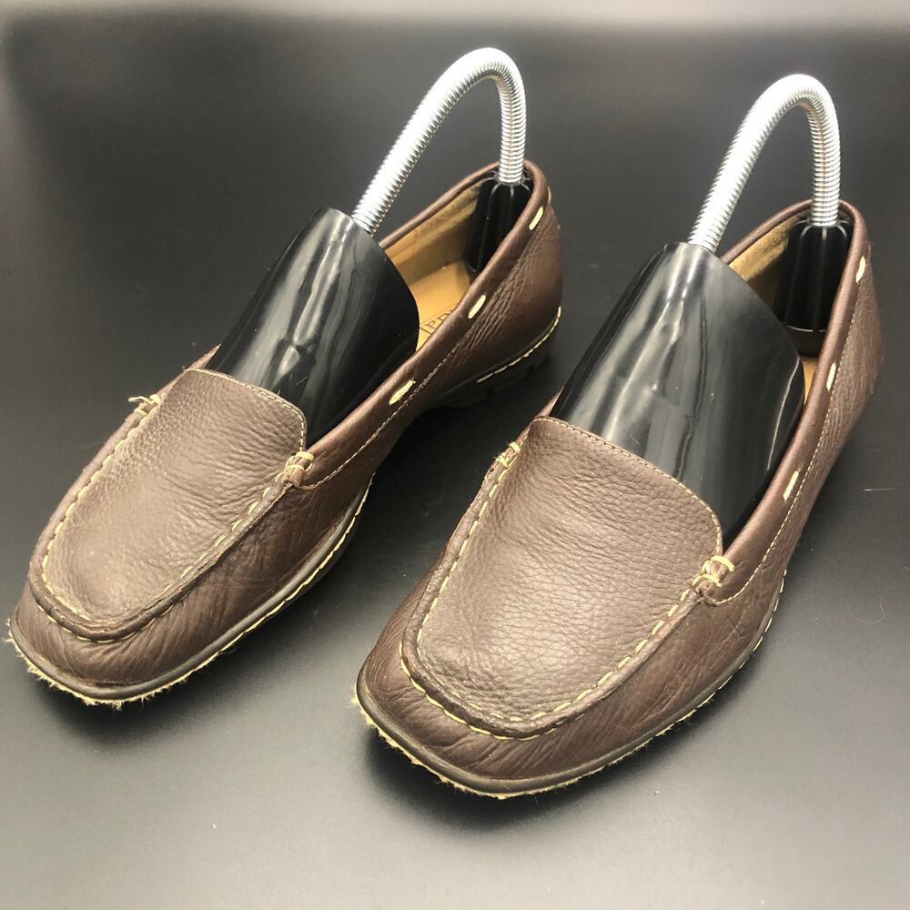 Bjorndal Brown Full Grain Leather Loafers, Women's Size 7M/EUR 37.5